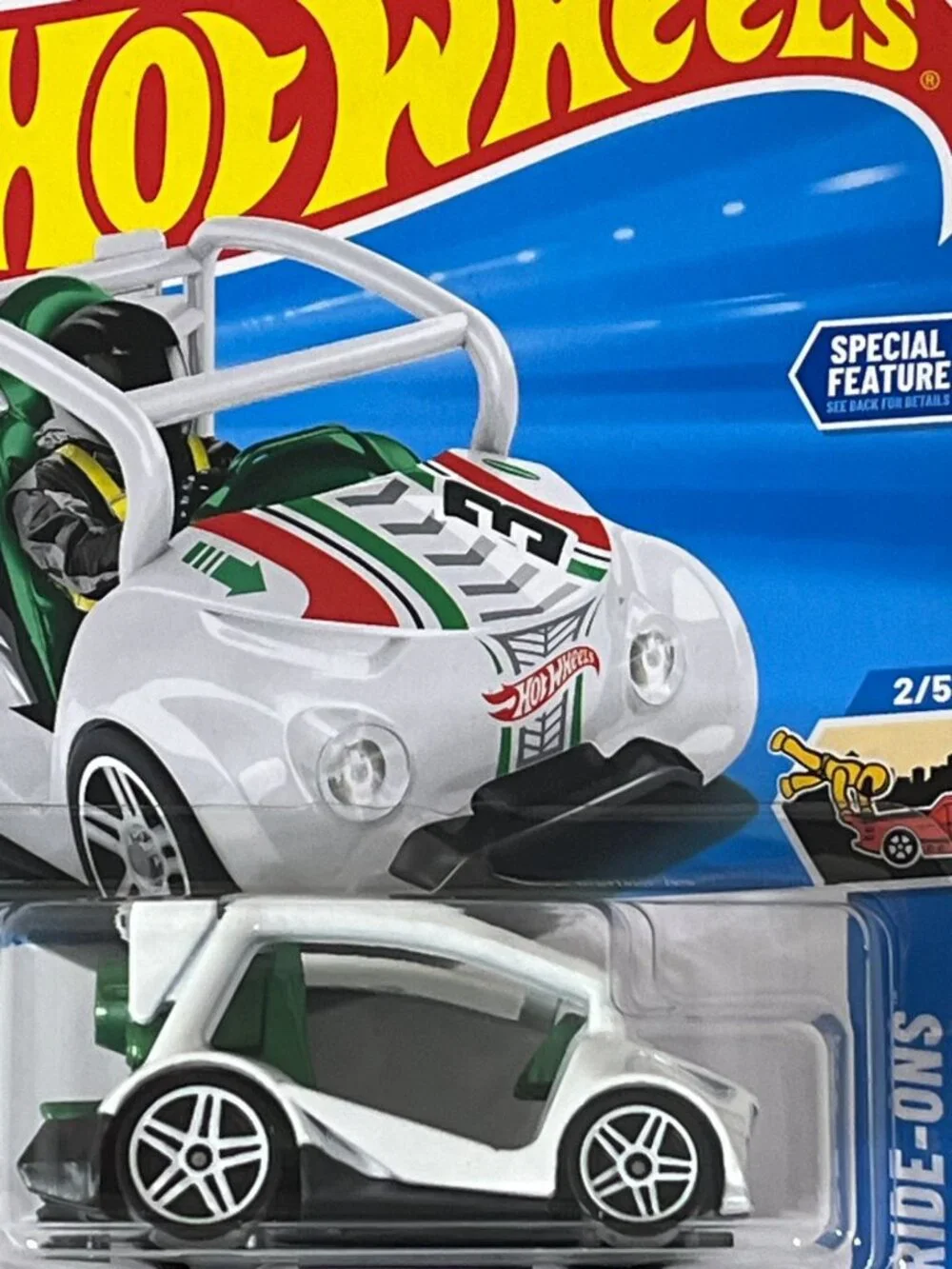 Hot Wheels Kick Kart HW Ride-Ons 2024 Mainline 23/250 White Green Go Kart